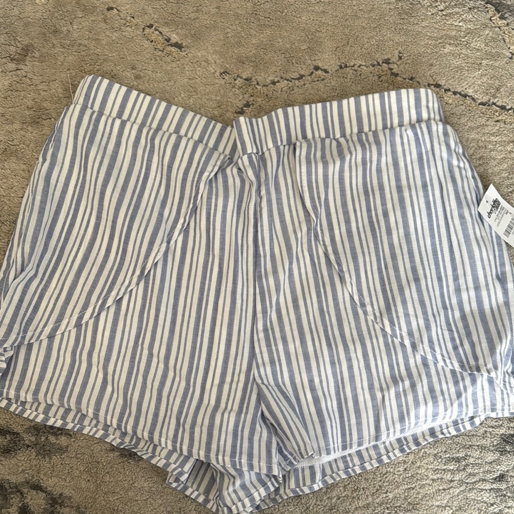 Charlotte Russe Blue and White Skorts with Stripes